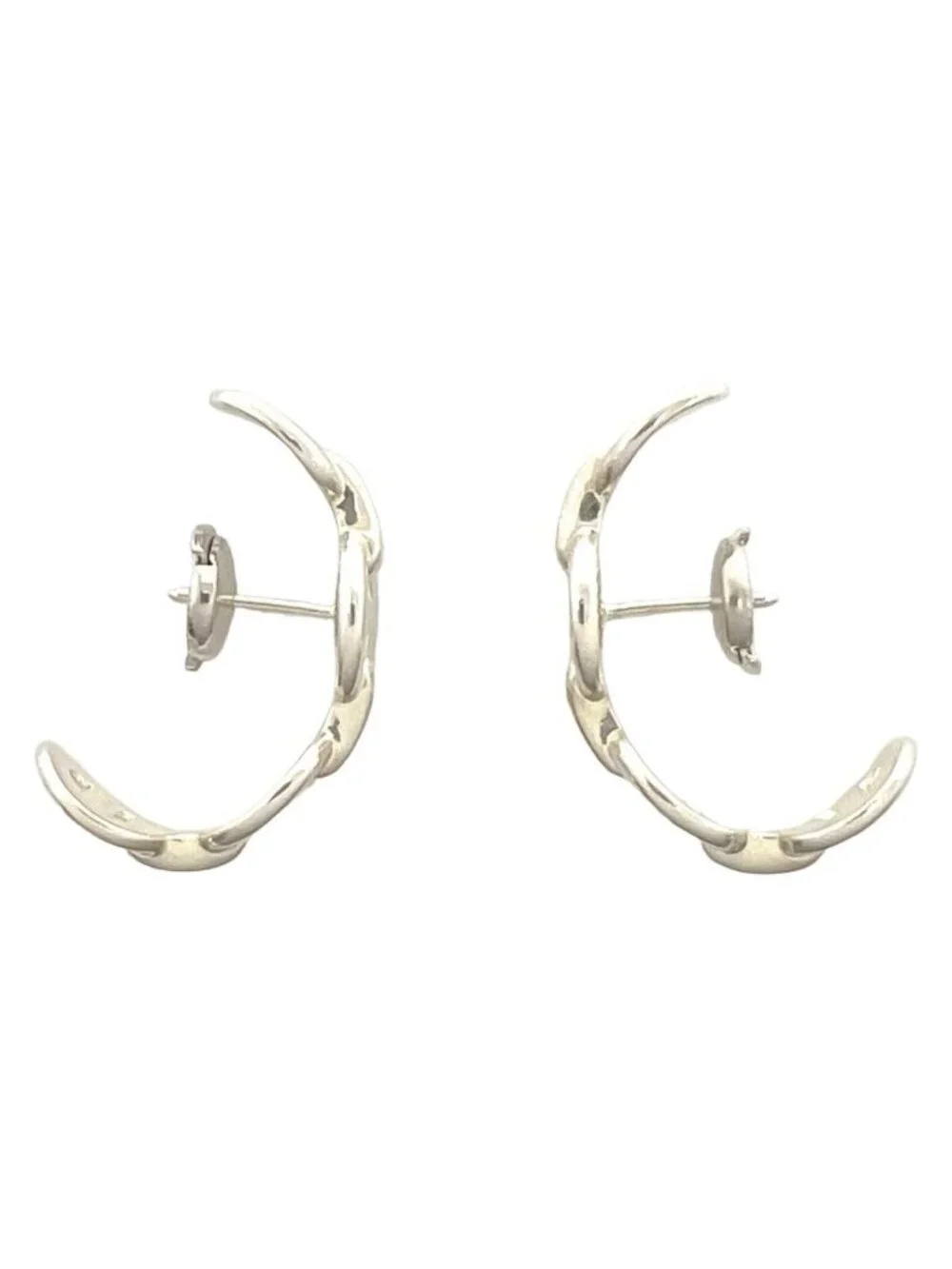 Hermes Chaine D'ancre Earrings 925 Sterling Silver Accessory